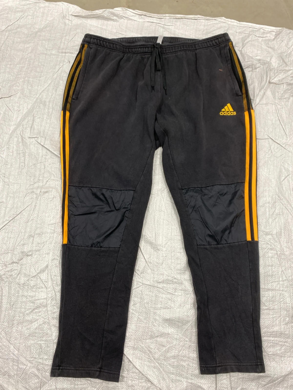 Adidas black with orange stripes 2XL