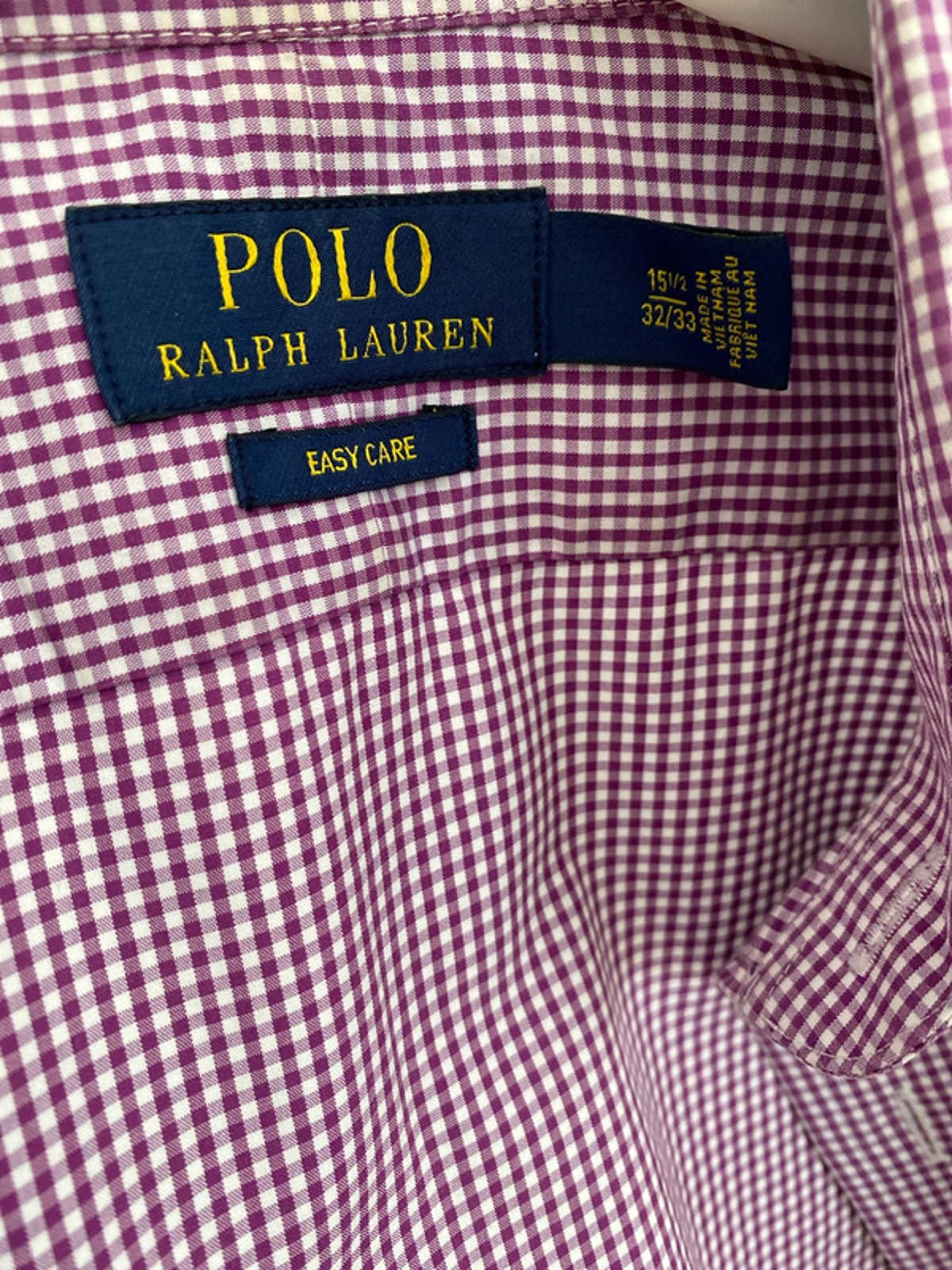 Ralph Lauren 15,1/2 collar shirt purple checkered