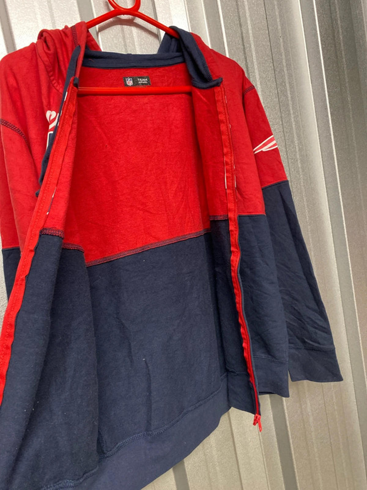 NFL full zip Hoodie red/blue small