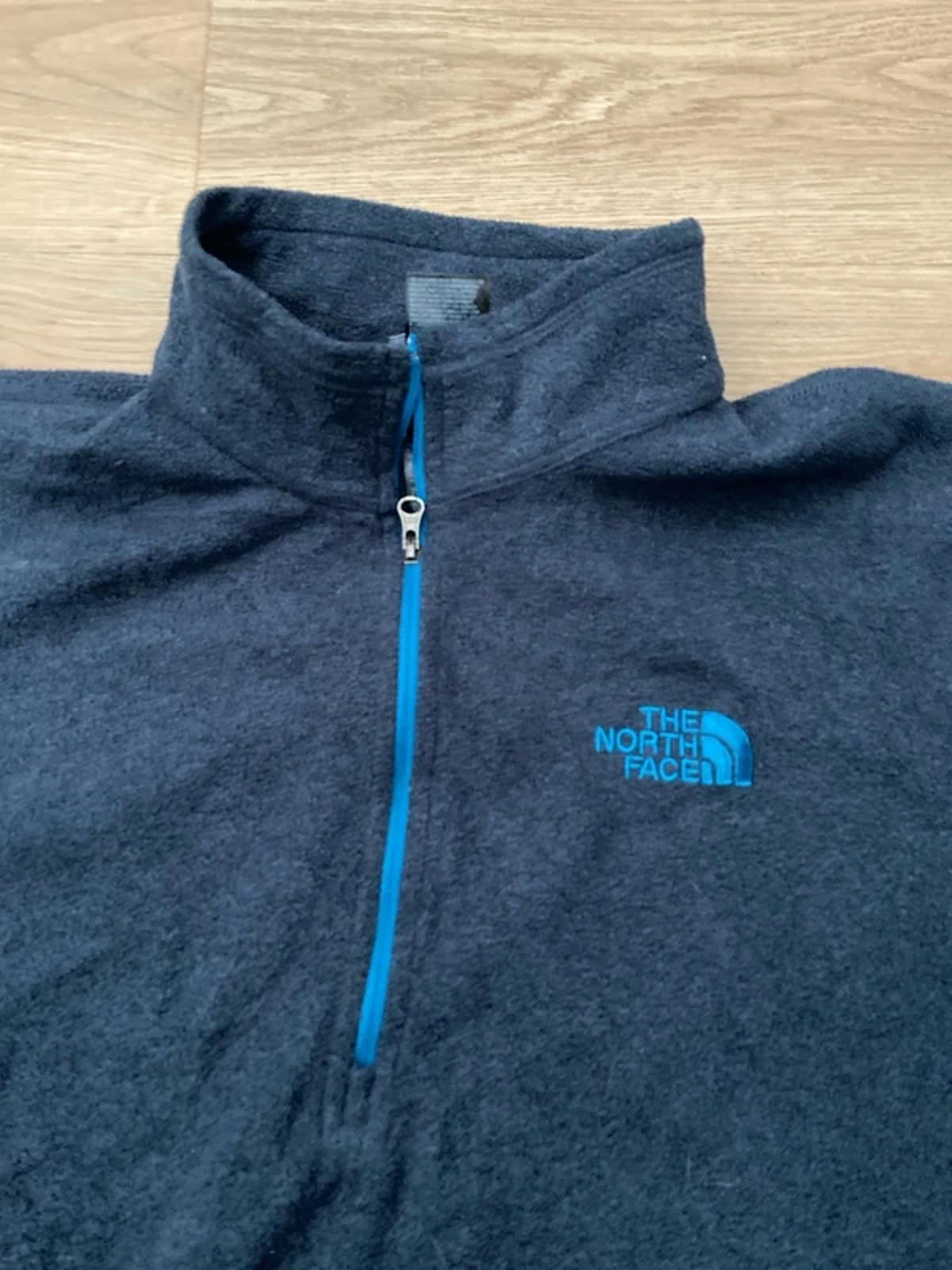 The North Face 1/4 zip fleece slate blue medium mens