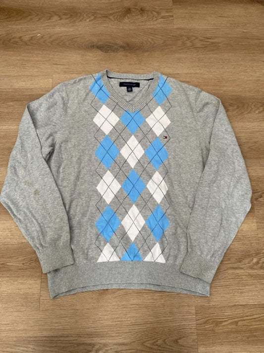 Tommy Hilfiger Grey v neck sweater large