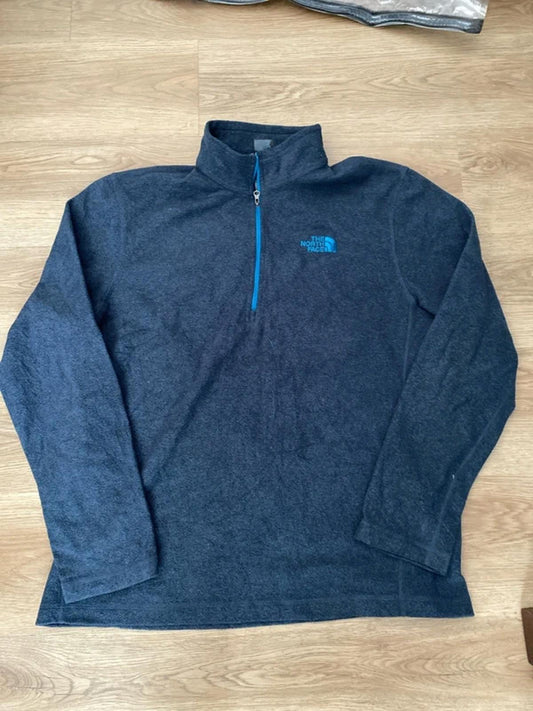 The North Face 1/4 zip fleece slate blue medium mens